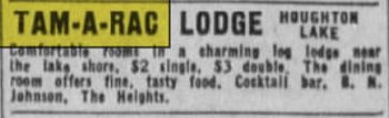 Tam-A-Rac Lodge (Tam-A-Rac Lounge, Tam-A-Rack) - June 1942 Ad (newer photo)